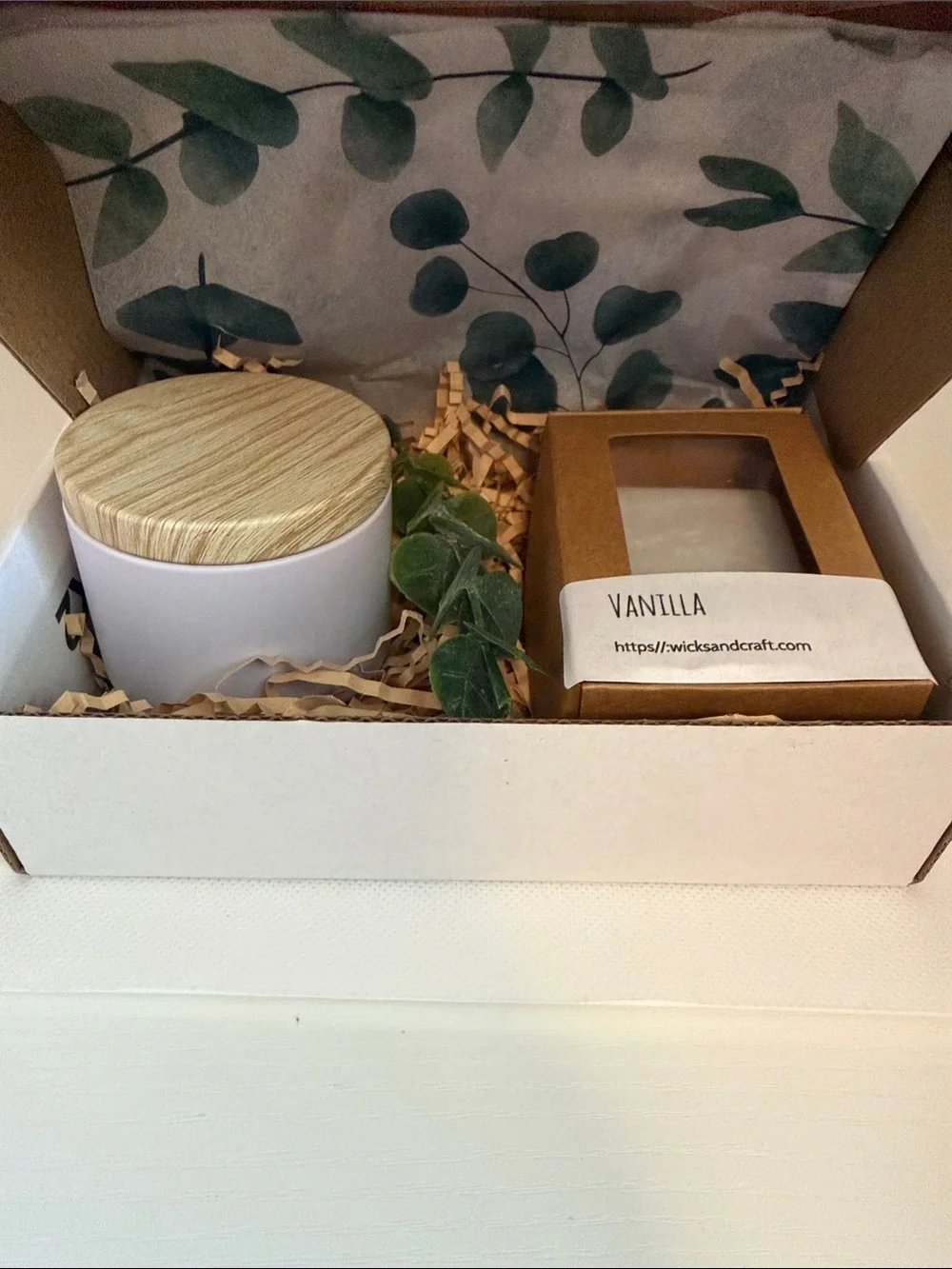 Vanilla Gift Set - White and Wood Home Accent